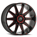 XF OFFROAD XF-219 20x10 6x135/6x139.7 -12 Black Milled Red