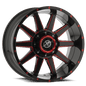 XF OFFROAD XF-219 20x10 6x135/6x139.7 -12 Black Milled Red