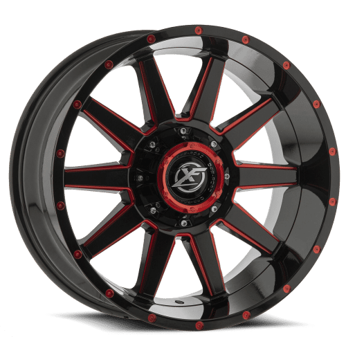 XF OFFROAD XF-219 20.0x10.0 6x135/6x139.7 Black Milled Red