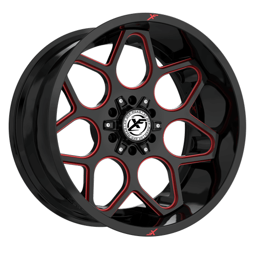 XF OFFROAD XF-233 20.0x10.0 6x135/6x139.7 Gloss Black Milled Red