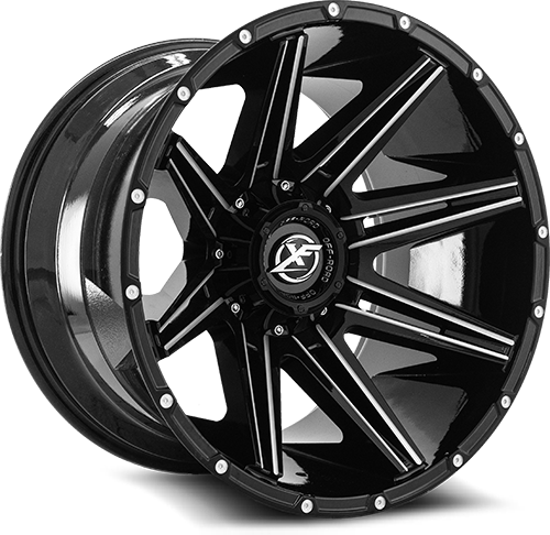 XF OFFROAD XF-220 22.0x10.0 6x135/6x139.7 Gloss Black Milled