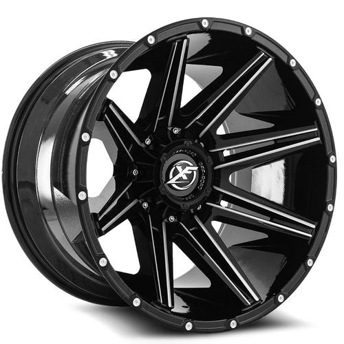 XF OFFROAD XF-220 17.0x9.0 6x135/6x139.7 Gloss Black Milled