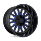 FUEL OFF-ROAD D645 STROKE 22.0x12.0 8x170 GLOSS BLACK BLUE TINTED CLEAR