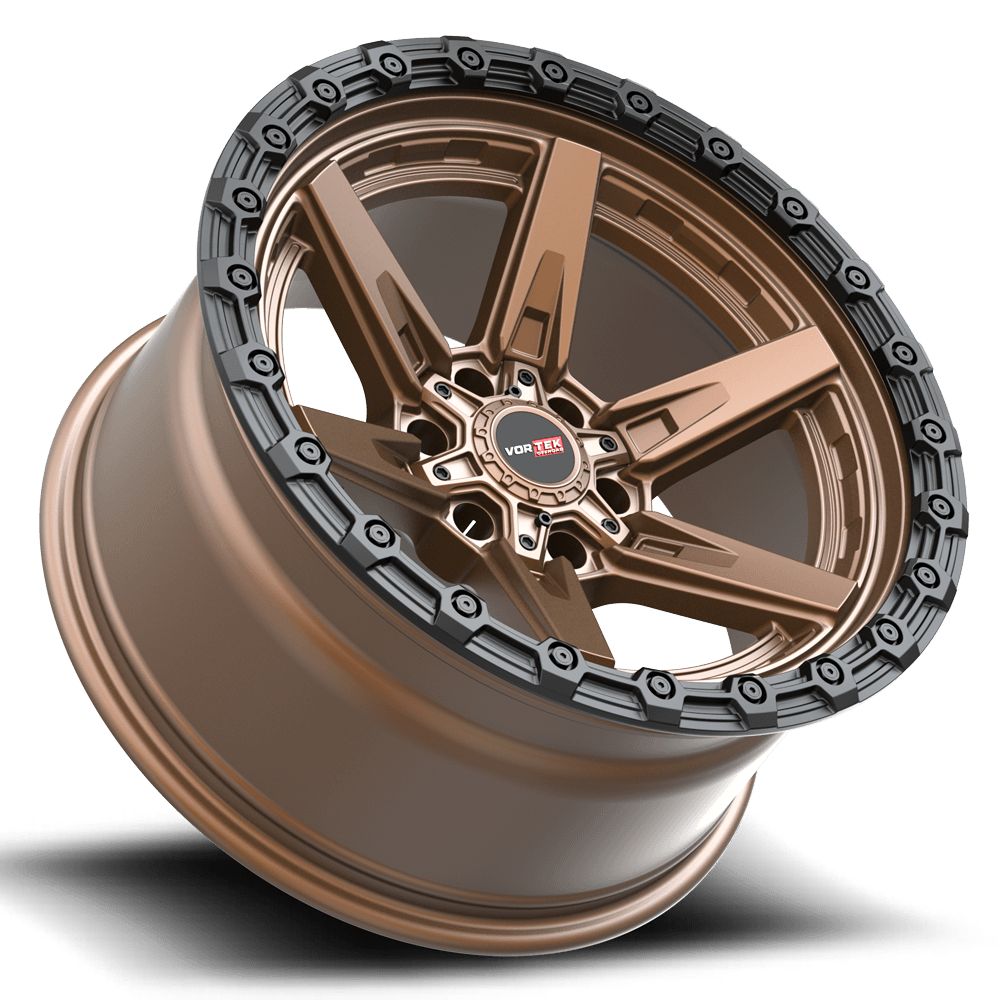 VORTEK VRT-602 17.0x9.0 6x135/6x139.7 Matte Bronze With Black Bead Ring