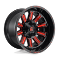 Fuel D621 20x10 8x170 -18 GLOSS BLACK RED TINTED CLEAR