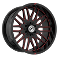 XF OFFROAD XF-240 20.0x9.0 5x127/5x139.7 Black Milled Red