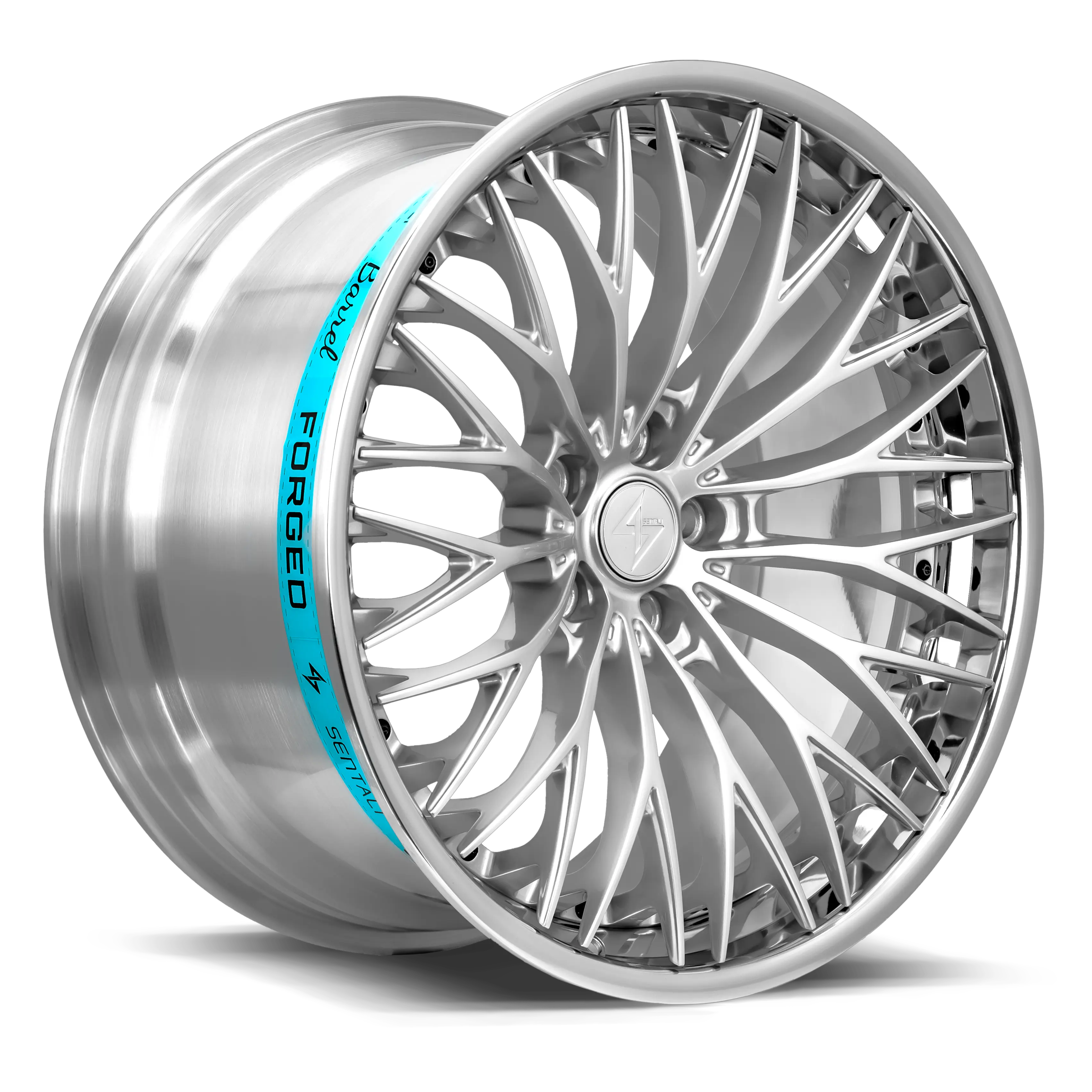 SENTALI BARREL SB1 19.0x10.5 5x120 Polished Lip / Hyper Silver Centre