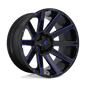 FUEL D644 CONTRA 24x14 8x180 -75 GLOSS BLACK BLUE TINTED CLEAR
