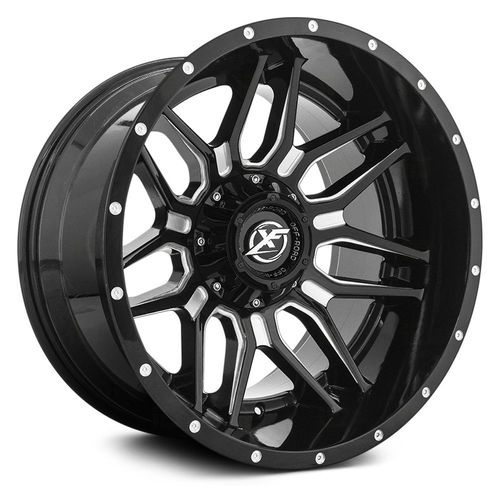 XF OFFROAD XF-222 22.0x12.0 6x135/6x139.7 Gloss Black Milled