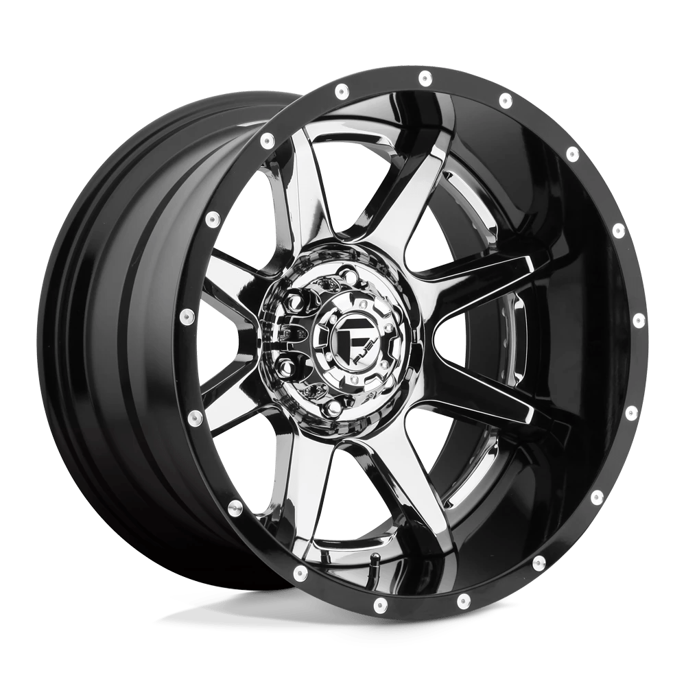 FUEL OFF-ROAD D247 RAMPAGE 20.0x10.0 6x139.7 CHROME PLATED GLOSS BLACK LIP
