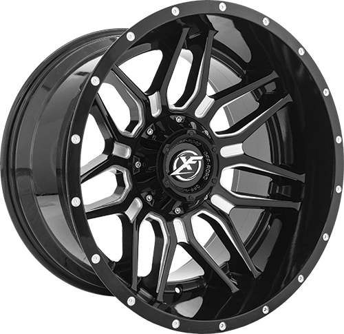 XF OFFROAD XF-222 20.0x12.0 8x165.1/8x170 Gloss Black Milled