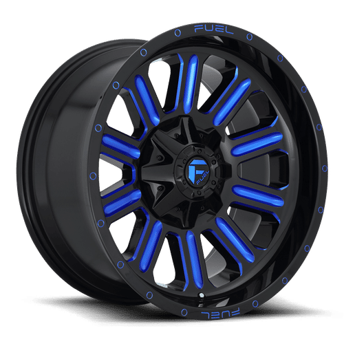 FUEL OFF-ROAD D646 HARDLINE 20.0x12.0 8x165.1 GLOSS BLACK BLUE TINTED CLEAR