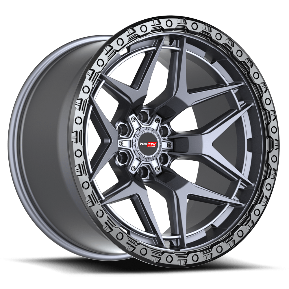 VORTEK VRT-603 22.0x12.0 6x135/6x139.7 Matte Titanium Black Bead Ring
