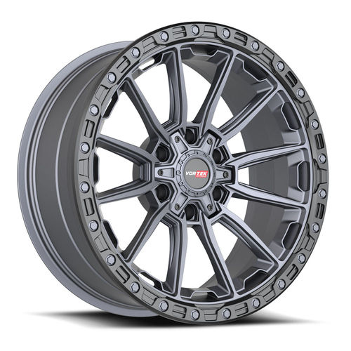 VORTEK VRT-601 18.0x9.0 6x135/6x139.7 Matte Titanium Black Bead Ring
