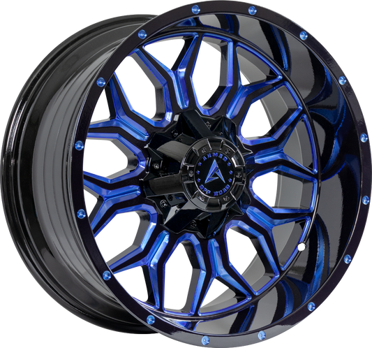INFANTRY 108.1 20x9 6x135|6x139.7 12 GLOSS BLACK BLUE MILLED