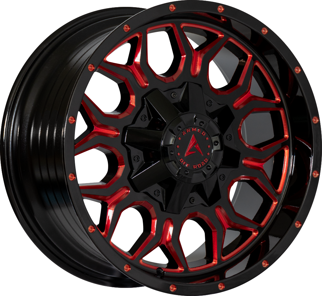 INFANTRY 87.1 20x9 Blank 12 GLOSS BLACK RED MILLED