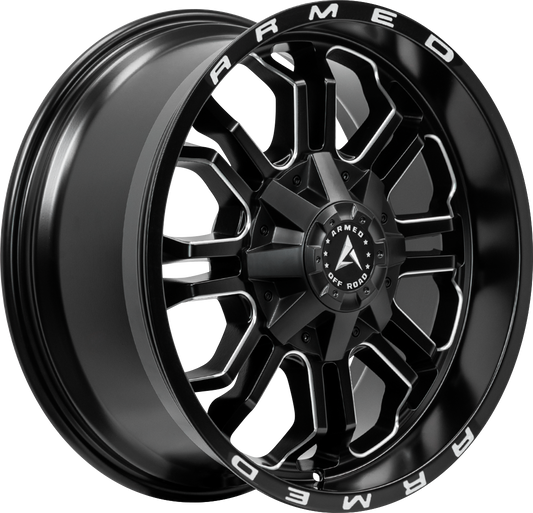 CANNON 108.1 20x9 6x135|6x139.7 18 MATTE BLACK MILLED + ARMED