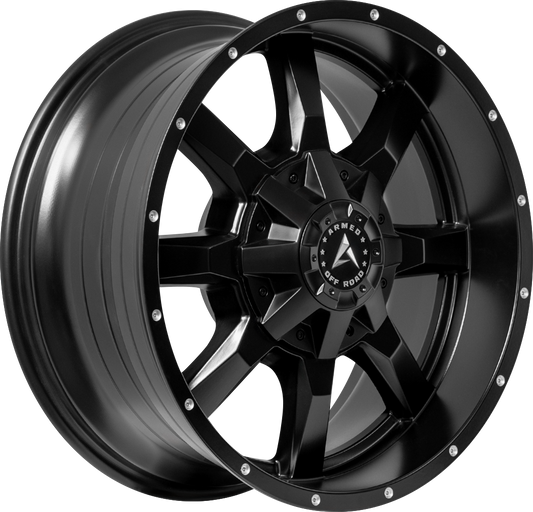 FRONTLINE 108.1 20x9 6x135|6x139.7 0 SATIN BLACK MILLED HOLES
