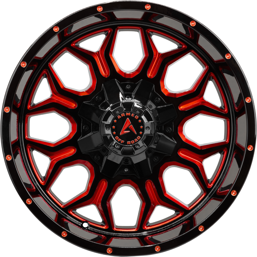 INFANTRY 87.1 20x9 Blank 12 GLOSS BLACK RED MILLED