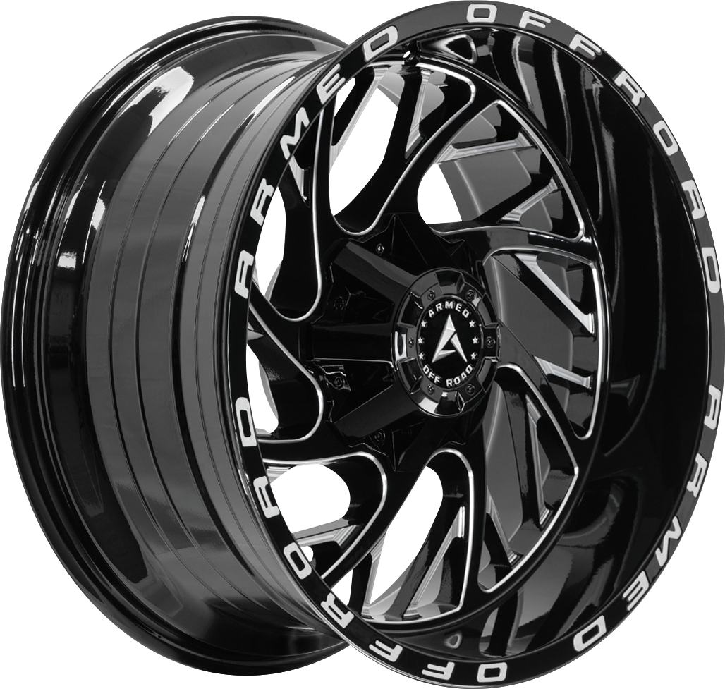 CARNAGE 125.1 20x10 Blank -18 GLOSS BLACK MILLED ARMED