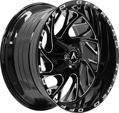 CARNAGE 87 20x9 Blank 12 GLOSS BLACK MILLED ARMED