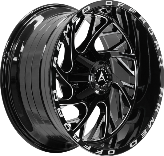 CARNAGE 108 20x9 6x135|6x139.7 0 GLOSS BLACK MILLED ARMED