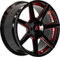 ASSASSIN 74.1 20x9 5x127 30 GLOSS BLACK + RED