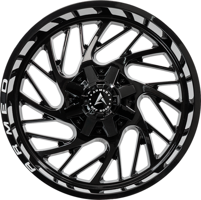 CARNAGE 87 20x9 Blank 12 GLOSS BLACK + ARMED MILLING