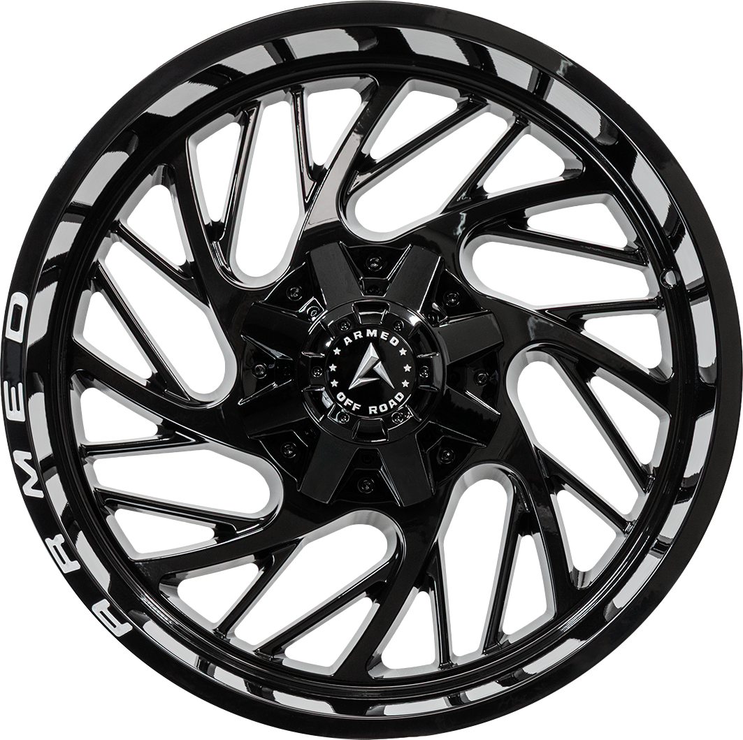 CARNAGE 125 20x9 8x165.1|Blank 0 GLOSS BLACK + ARMED MILLING