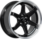 VETERAN 74.1 17x8 5x112|5x114.3 35 GLOSS BLACK MACHINED LIP