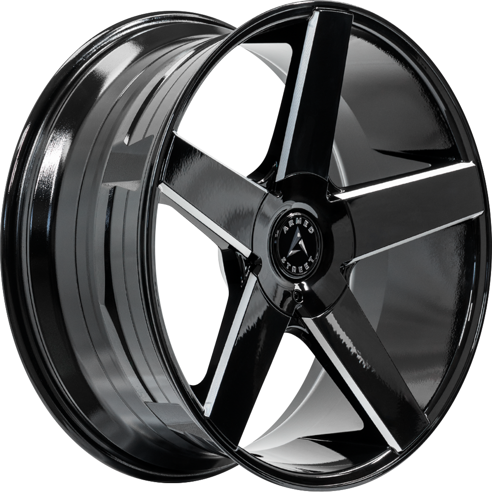 HUSTLER 87.1 22x9.5 6x135|6x139.7 25 GLOSS BLACK MILLED