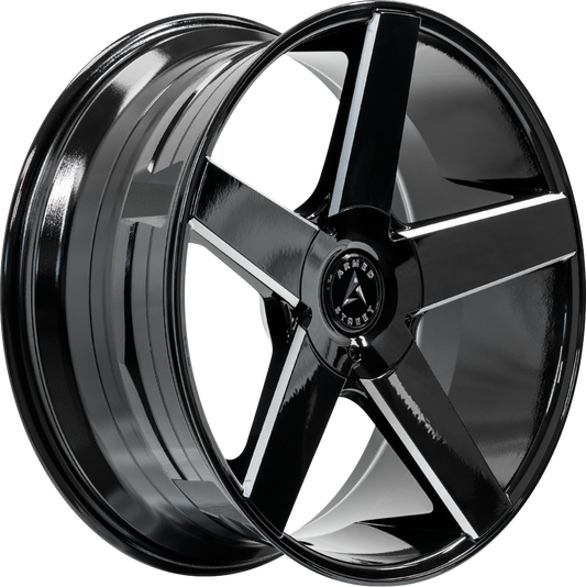HUSTLER 87.1 22x9.5 6x135|6x139.7 25 GLOSS BLACK MILLED