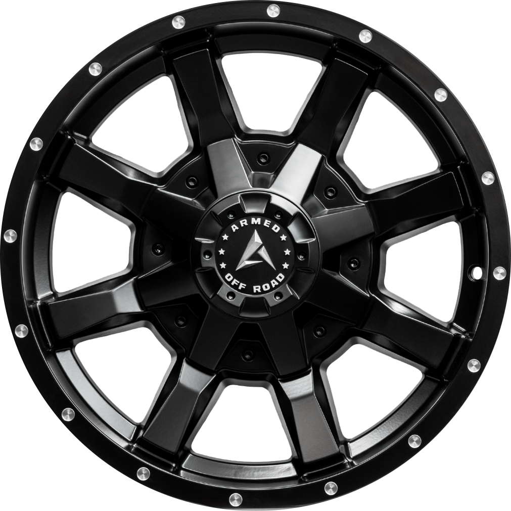 FRONTLINE 87.1 20x9 Blank 0 SATIN BLACK MILLED HOLES