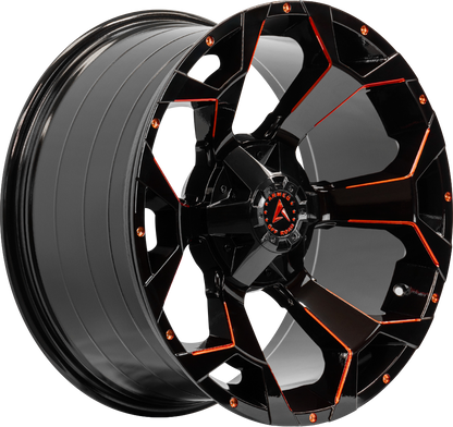 BOMBER 87.1 20x10 Blank 0 GLOSS BLACK RED MILLED