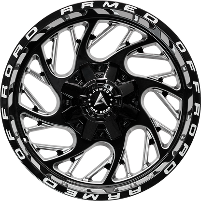 CARNAGE 125.1 20x10 Blank -18 GLOSS BLACK MILLED ARMED