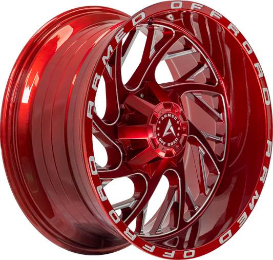 CARNAGE 108.1 20x10 6x135|6x139.7 -18 CANDY RED + MILLING & ARMED WRITING